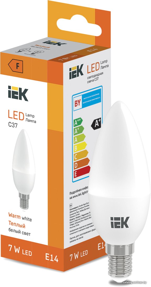 Светодиодная лампочка IEK LED Candle C37 600lm 3000K E14