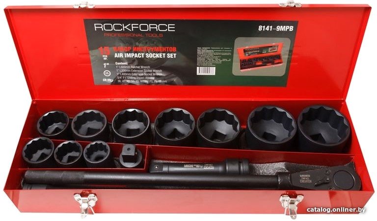 Набор трещотка с головками RockForce RF-8141-9MPB (15 предметов)