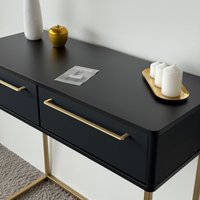 Туалетный столик без зеркала Shtabe Royal 5211 эко (черный/золото/р.золото)