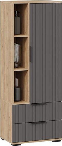 Шкаф-пенал Трия Хилтон исп.2 (дуб крафт золотой/графит матовый)