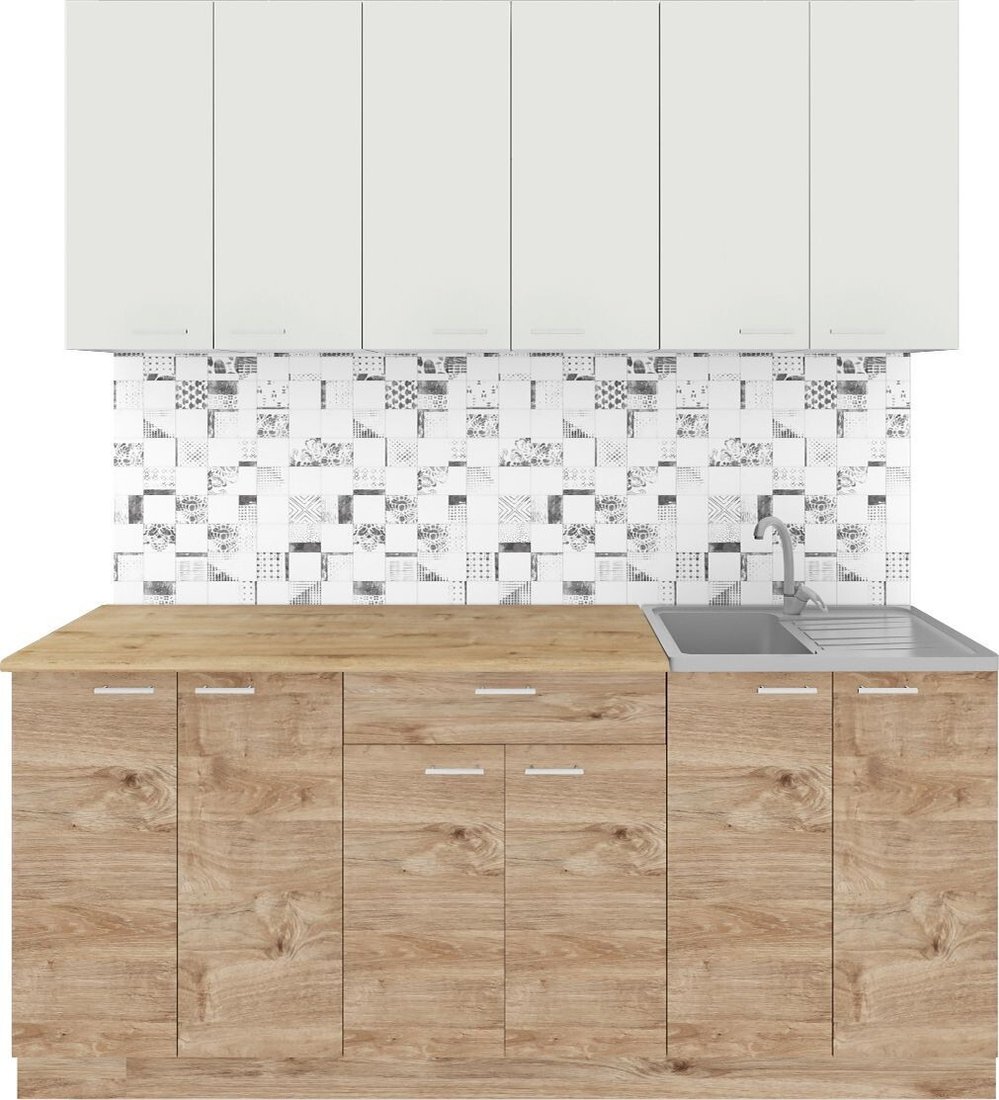 

Готовая кухня Агута Альфа 1.8/60 (дуб золотой/холодный серый/дуб бунратти)