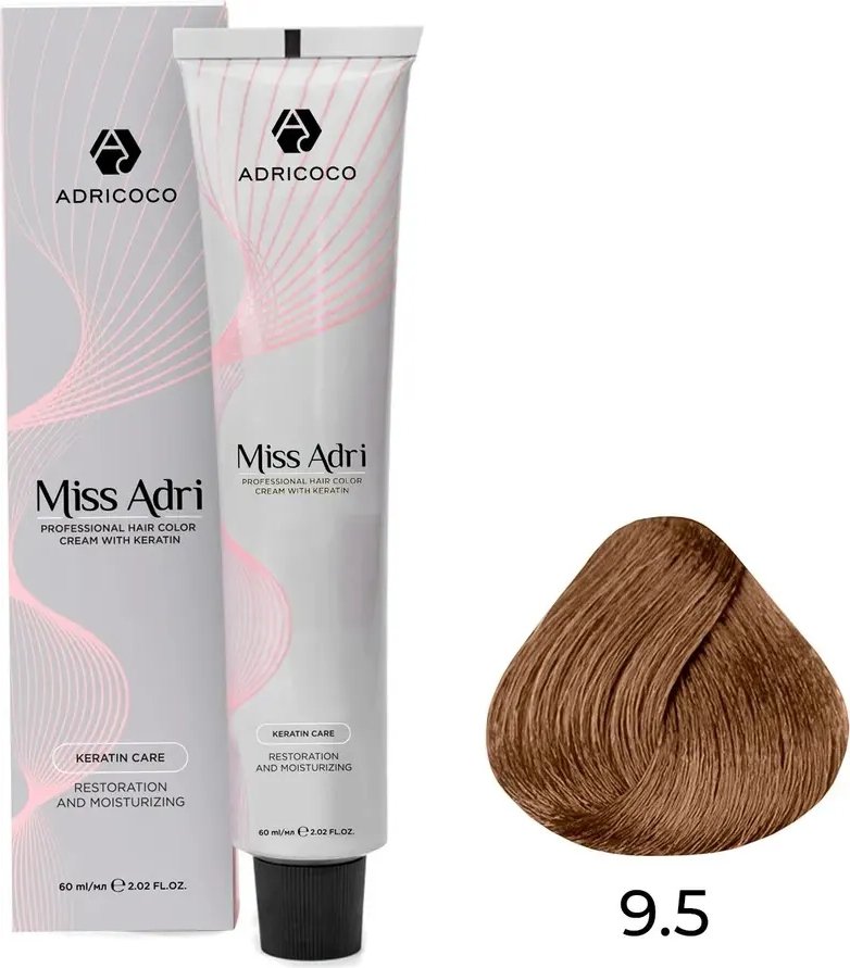 

Крем-краска Adricoco Miss Adri 9.5 (100мл, блонд махагоновый)