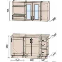 Готовая кухня Интерлиния Мила Крафт 1.4Б (дуб лазурный)