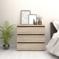 Комод Кортекс-мебель Бари 80 3ш (дуб сонома/дуб сонома/береза)