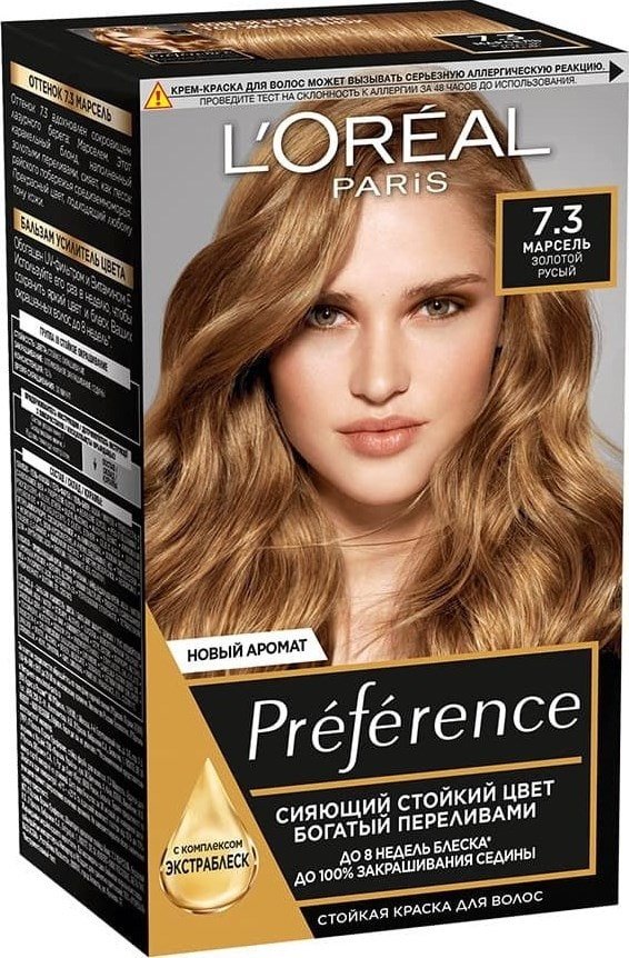 

Крем-краска для волос L'Oreal Recital Preference 7.3 Марсель золотой русый