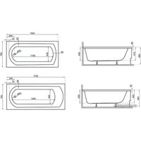 Ванна Polimat Classic 170x75 (c ножками)
