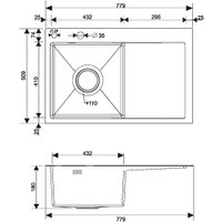 Кухонная мойка РМС MRK-7851BL-L (с дозатором)