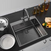 Кухонная мойка ZorG ZRE 5551 graphite