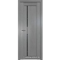 Межкомнатная дверь ProfilDoors 2.70XN L 60x200 (грувд серый, стекло дождь черный)