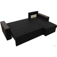 Угловой диван Лига диванов Дубай лайт правый 114201 (экокожа черный)