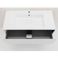 Symbolite Тумба под умывальник Лима 100 Line Plus 2 ящика + Line 100x48 (подвесная, белый матовый/жасмин)