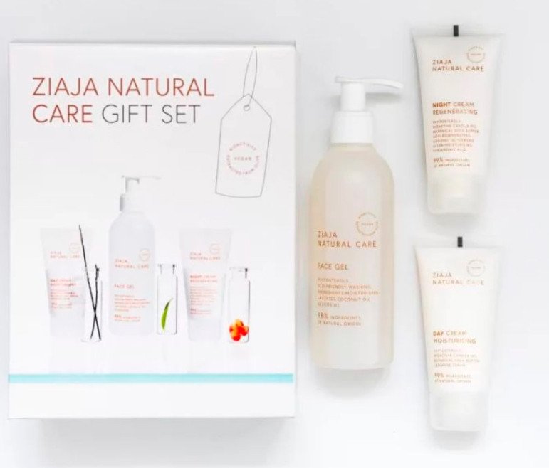 

Подарочный набор Ziaja Natural Care (Увлажняющий дневной крем 50 мл/Восстанавливающий ночной крем 50 мл/Очищающий гель для лица 190мл)