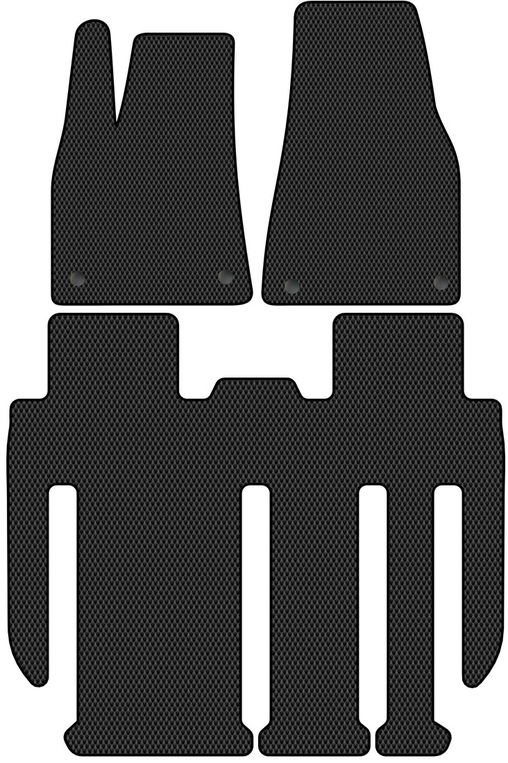 

Комплект ковриков для авто Alicosta Tesla Model X (suv / 7 местная с рельсовым креплением сидений) 2015 - Н.В. (черный, ромб)