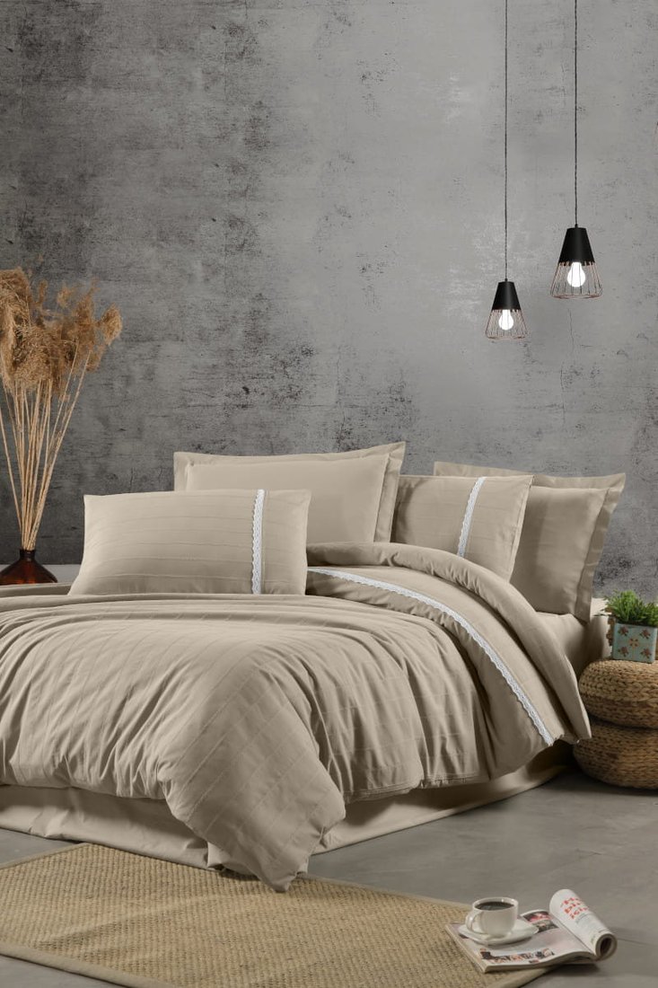 

Постельное белье Arya Stone Washed Brunette 200x220 8680943225399