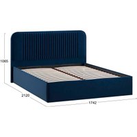 Кровать Трия Тиффани Тип 1 c ПМ и заглушиной 160x200 (микровелюр Wellmart Blue) в Бресте