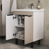 Volna Тумба с умывальником Lotty 60.2D Миранда + Миранда 60 (латте, напольная)
