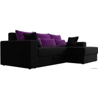 Угловой диван Mebelico Майами 15 114894 (правый, микровельвет, черный)
