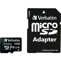 Карта памяти Verbatim Premium 44084 64GB + адаптер