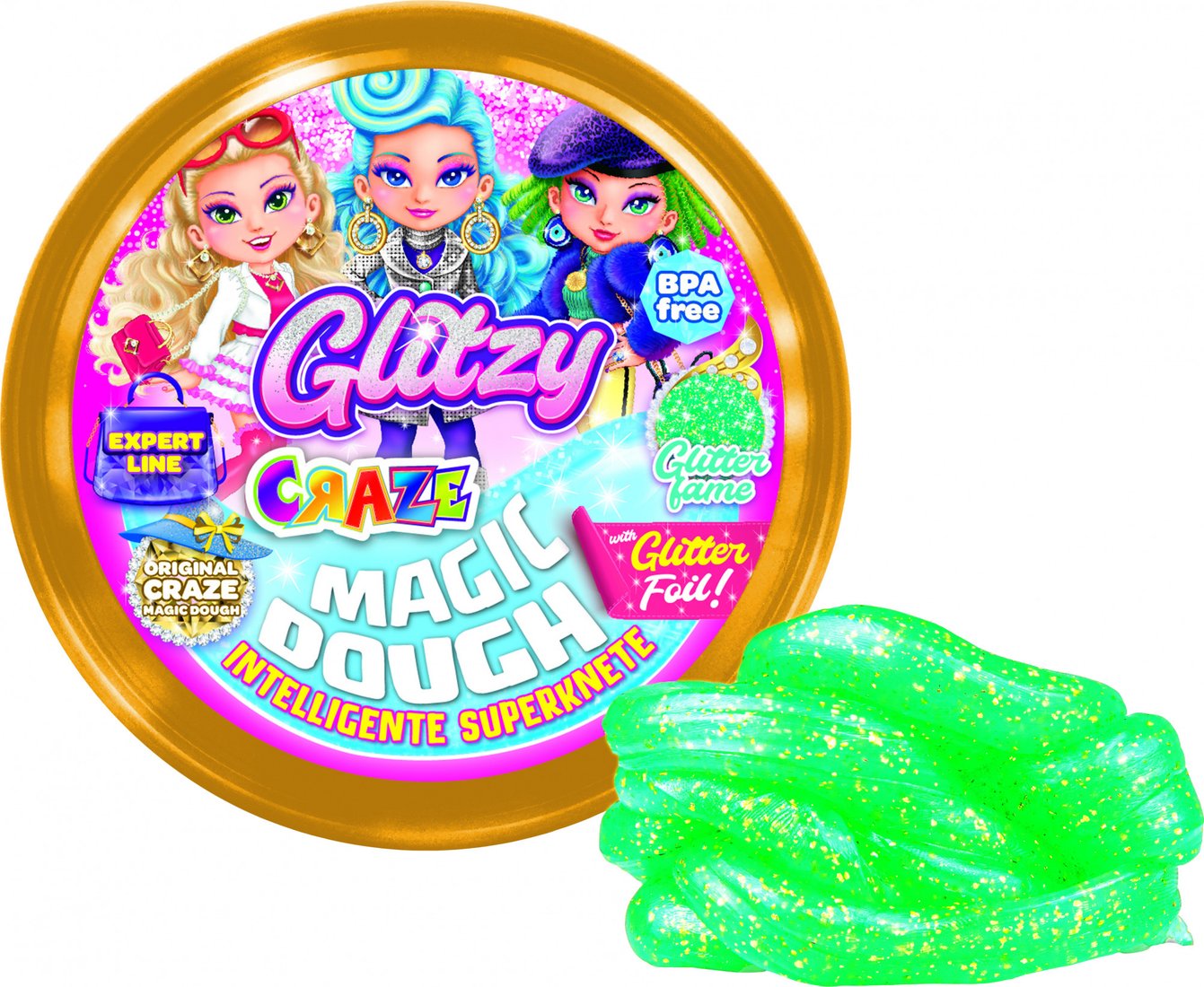 

Тесто для лепки Craze Magic Dough Попрыгунчик Блеск Фантазия 35450.F (зеленый)