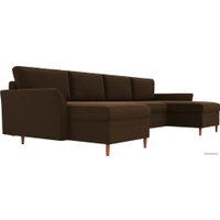 П-образный диван Лига диванов София 100066 (микровельвет, коричневый)