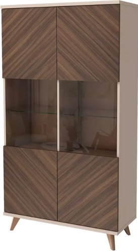 Шкаф-витрина Stolline Хармони 468.06 (бежевый/древесный)