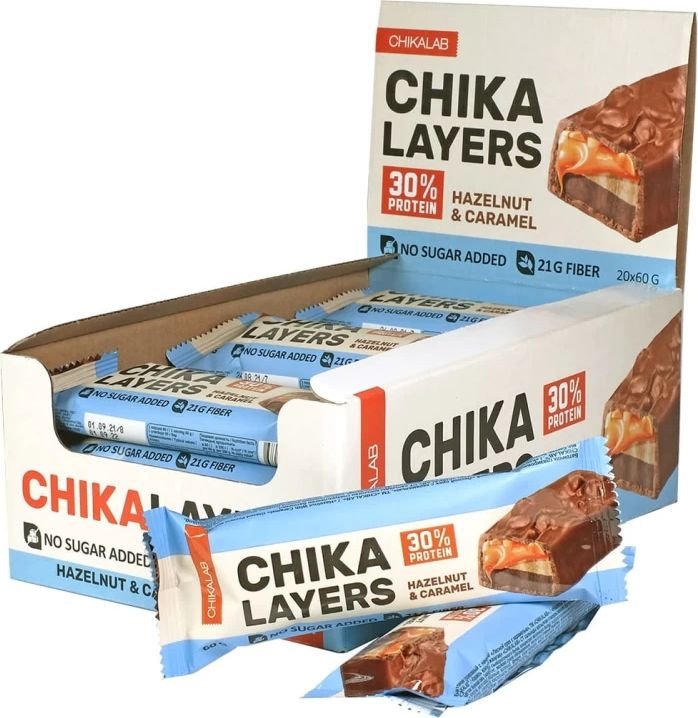 

Протеиновый батончик Chikalab Chika Layers (60 г, лесной орех с карамелью)
