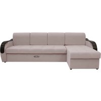 Угловой диван Сириус Лидер-6 с оттоманкой НПБ 300x165 (Eva 05 велюр светло-бежевый)