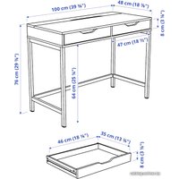 Стол Ikea Алекс 104.735.60 (белый)