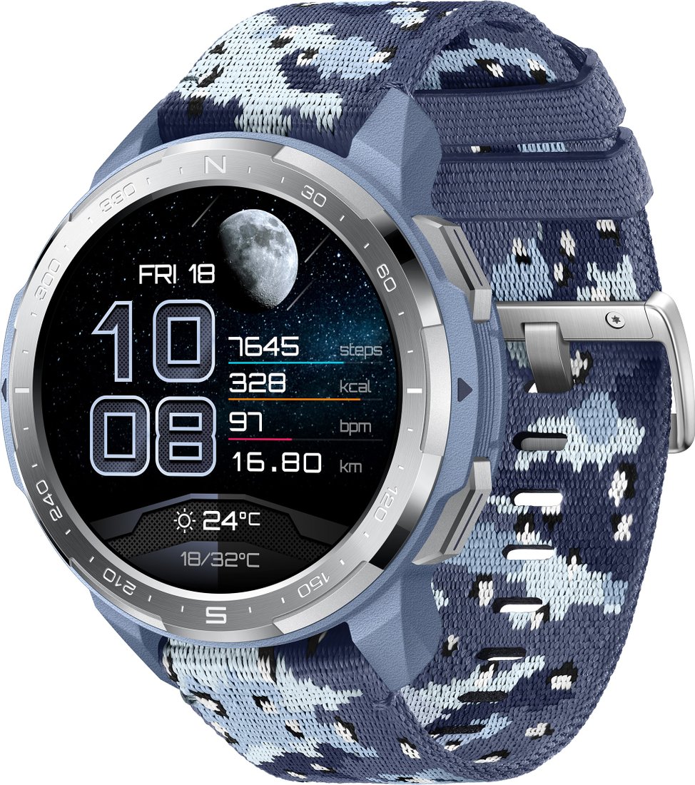 

Умные часы HONOR Watch GS Pro (синий камуфляж, нейлон)