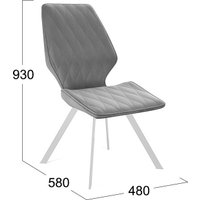 Стул Трия Матэо (белый муар/микровелюр Brendy Grey)