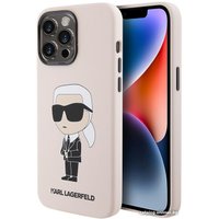 Чехол для телефона CG Mobile Lagerfeld Liquid silicone NFT Karl Ikonik Hard для iPhone 15 Pro KLHCP15LSNIKBCP