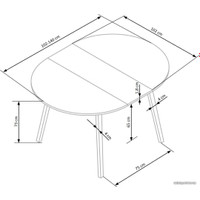 Кухонный стол Halmar Ruben 102-142/102 (дуб артизан/черный)