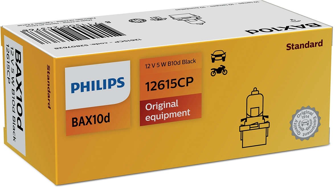 

Лампа накаливания Philips BAX10d Vision, черный 1шт