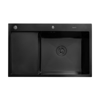 Кухонная мойка Astir Decor PVD Black C78x51BR (с сифоном, дозатором и коландером)