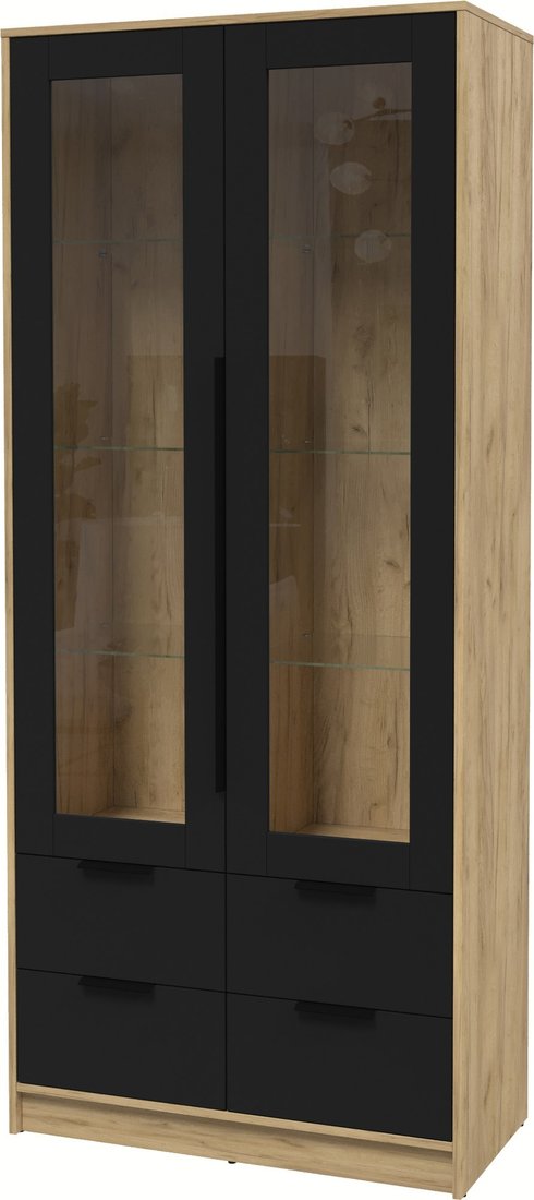 

Шкаф-витрина Интерлиния Концепт КТ-ШВ2 (черный/дуб золотой)