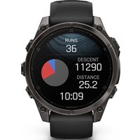 Умные часы Garmin Fenix 8 Sapphire, Titanium 47мм (угольно-черный DLC, пепельно-черный силиконовый ремешок)