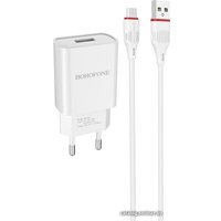 Сетевое зарядное Borofone BA20A microUSB (белый)