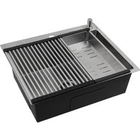 Кухонная мойка Futur FK 6050 Eco Embossing Pop-up Roll plus (Satin)