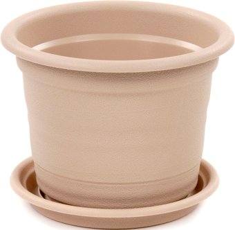 Кашпо Полесье Ксения №5 с поддонником 07411 (2 л, молочно-кофейный)