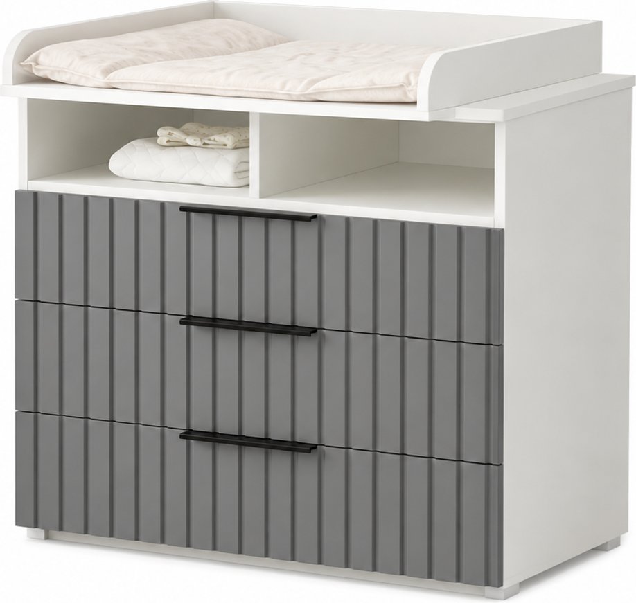 Детский комод VDK 800/3 (белый/графит)