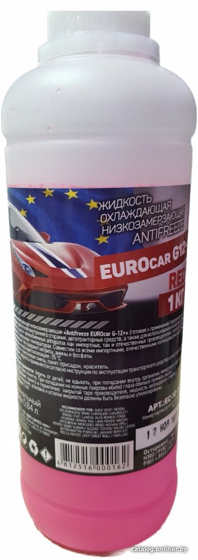 Антифриз EUROcar G12+ 1л (красный)