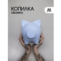 Копилка для денег PIG BANK свинка-копилка M (голубой)