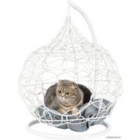 Подвесное кресло BiGarden кокон из искусственного ротанга (белый)