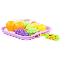 Набор игрушечных продуктов Полесье Набор продуктов №2 с посудкой и подносом 46970 (в сеточке) в Бресте