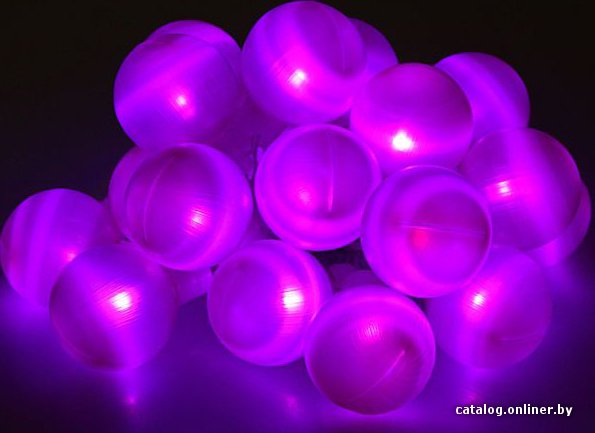 Светодиодная гирлянда Luazon Большие шарики 5 см Led-20 (6 м, фиолетовый) [186619]
