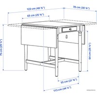 Обеденная группа Ikea Ингаторп/Ингольф 394.005.30 (черно-коричневый, белые стулья)