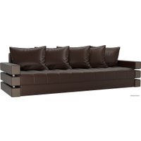 Диван Лига диванов Венеция 27959 (экокожа, коричневый)