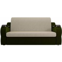 Диван Лига диванов Меркурий 100343 160 см (микровельвет, бежевый/зеленый)