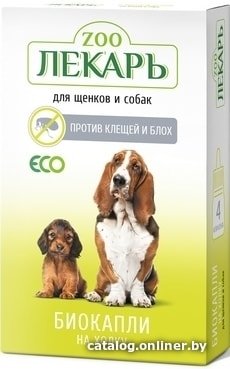 Капли от блох и клещей Эко ZooЛекарь для щенков и собак