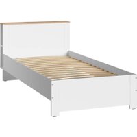 Кровать Mobi Джастин 11.54 90x190 (белый PE шагрень/дуб белый Exclusive/белая шагрень)